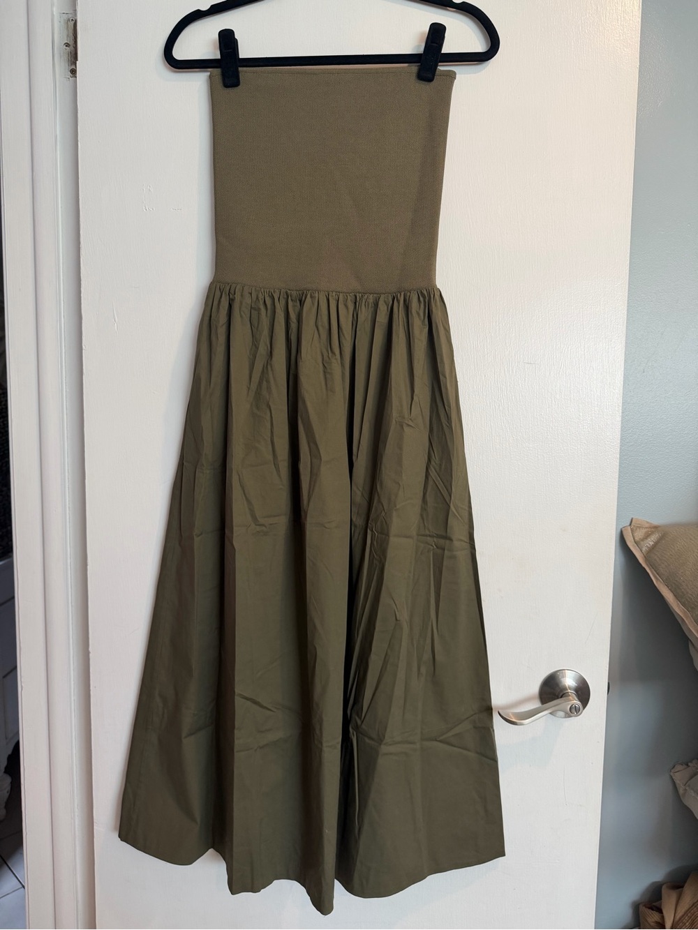 Pistola Mavo Tube Top Dress in Rich Olive, Small - Picture 3 of 6